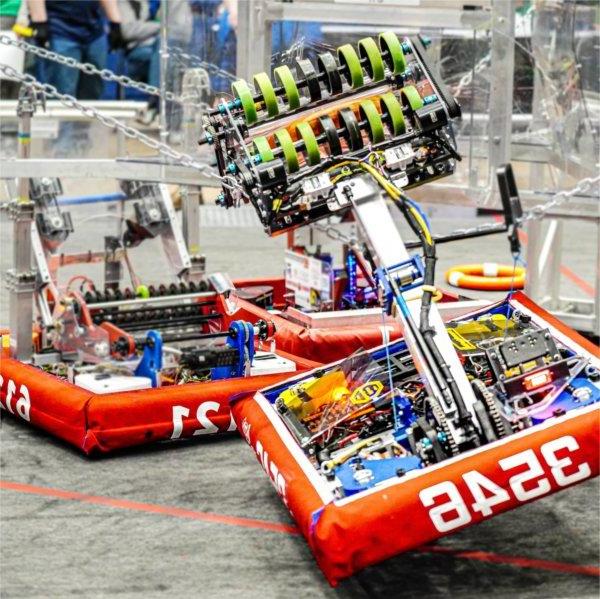 two robots compete against each other